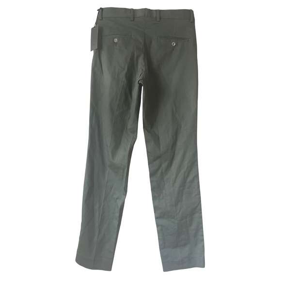 NWT Berle Modern Fit Chinos Dress Pants Olive Green Cotton Blend Mens 32W 32R - Picture 2 of 10